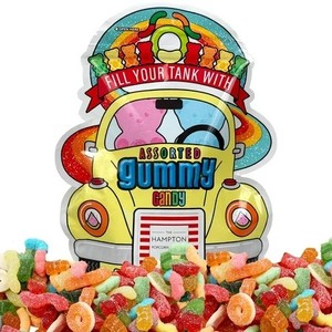 lot 2032 image: Punch Buggy Assorted Gummy Candy Mix, 2 Pound Gummies Bulk Bag, The Hampton Popcorn & Candy Company. BB 10102025