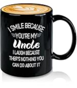 lot 2033 image: Uncle Gifts, I Smile Because Youre My Uncle Coffee Mug, Uncles Day Gift Mug Birthday Christmas Gifts for Uncle, 11Oz