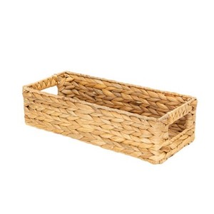 lot 2036 image: Onhomes Anne Toilet Paper Basket, Water Hyacinth Bathroom Baskets Built-in Handles, Wicker Basket for Back of Toilet Tank, Toilet Tank Basket, Basket