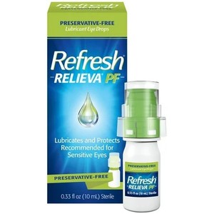 lot 2048 image: Refresh  RELIEVA  Preservative-Free Tears Lubricant Eye Drops, 0.33 fl oz, 10 mL. BB JAN 26
