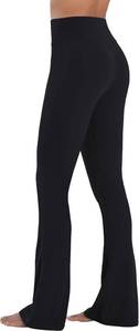 lot 2080 image: High Waist Flare Leggings for Women Tummy Control Bootcut Mini Flared Yoga Pants for Workout Gym Casual. Size Large