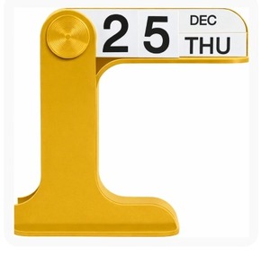 lot 2127 image: Desk Calendar Standing Flip, Creative Perpetual Flip Calendar, Durable PP Material Daily Desktop Calendar with Large Display, Simple Sleek Desk Accessories for Home Office Decor, Mustard Yellow
