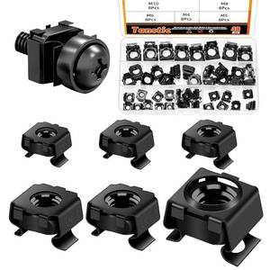 lot 2170 image: Tanstic 48Pcs Cage Nuts Snap-in Cage Nuts Rack Mount Cage Nuts Rack Mount Clip Nuts for Server Shelf Cabinets Rack Mount(M4 5 6 8 10 12)