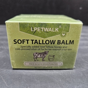lot 2209 image: LPETWALK SOFT TALLOW BALM Specially added beef Tallow, honey, and cold-pressed olive oil for better nourish your skinHoneyFACE & SKIN MOISTURIZERNET WT120G4.2307