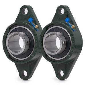 lot 2231 image: XIKE 2 Pcs UCFL208-25 Bore 1-916 Pillow Block Flange Mounted Ball Bearings, Solid Cast Iron Base and Self Aligning Chrome Steel Sealed Bearings.