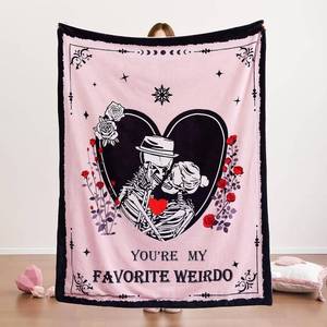 lot 2244 image: Janzza Romantic Love Blanket - Light Pink Throw Blanket for Men Women Girlfriend Boyfriend Couple, I Love You Gift for HimHer Wedding, Engagement, Birthday, Valentine s Day 50x 60