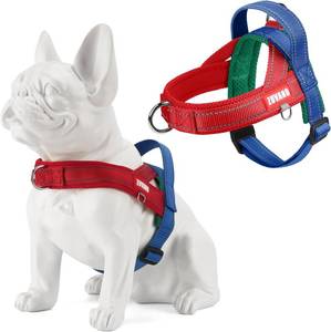 lot 2258 image: Soft Dog Harness Medium Sized Dog - No Pull Breathable Mesh Padded Vest - Reflective Escape Proof Quick Fit Lightweight Harness with Front Clip - Adjustable Vest Harness for Medium Size Dogs, Red, M
