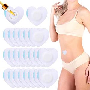 lot 2261 image: 50Pcs Castor Oil Wrap for Belly Button, Heart Self-Adhesive Castor Oil Belly Patches Wrap Breathable Non-Woven Castors Oils Patches Cover Highly Absorbent No Wash