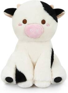 lot 2267 image: Bekrgwiy Cow Stuffed Animal,8 in Cow Plush Pillow,Kawaii Doll Toys for Kids,Stuffed Plushie Stuff,Gift for Boys and Girls Birthday Halloween Christmas