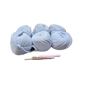 lot 2305 image: Soft Chunky Yarn for Crocheting   6 Pack of 3.5oz100g   Chunky #5 Weight - Pure Nylon with Velvety Soft Feel   Thick & Quick Super Bulky Yarn for Bags, Blanket, Scarves & Hats(Sky Blue)