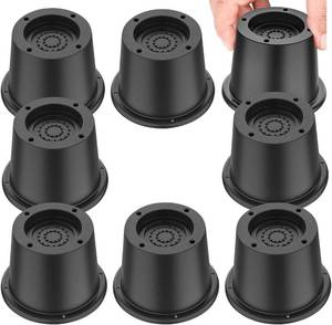 lot 2397 image: Bed RiserFurniture Lift BedBed risersFurniture LifterTable risersFrame Risers Create Under Bed Storage Heavy Duty for Furniture Height Adjustment Round Black (8 Pack, 2 Inch)