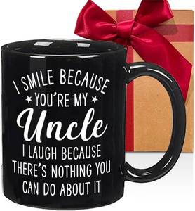 lot 2411 image: Uncle Gifts from Niece Nephew Aunt - I Smile Because You re My Uncle Mug Best Uncles Ever Gift for Man - Uncles Birthday Fathers Day Christmas Gifts for Him Men-229