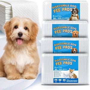 lot 5004 image: Wee Wee Pads for Dogs, Premium Puppy Pads with 6-Layer Leak-Proof Design, Disposable and Safe Dog Pee Pads, Large (24x36, Holds 9 Cups), 30 Count