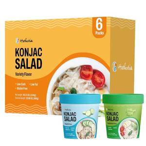 lot 5072 image: Hethstia Low Carb Pasta, Gluten-Free Shirataki Konjac Noodles with Vinaigrette & Wasabi Sesame Sauce, Cold Keto Side Dish, 6-Pack Pre-Packaged Meal, Quick Healthy Ready-to-Eat Food