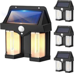 lot 5078 image: New Solar Wall Lamp with 3 Lighting Modes from Dusk to Dawn Lobby Lamp Ip65 Waterproof Motion Sensor Outdoor Lamp, Courtyard Automatic Sensing Lamp Universal Lobby, Garage Multi Scene(4Pack)