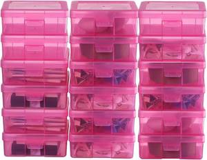 lot 5086 image: novelinks 18 Pack Small Plastic Storage Containers Clear Arts & Crafts Storage Boxes & Organizers Stackable Small Containers With Lids For Organizin (Set 7)
