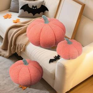 lot 5097 image: RoseCraft Pumpkin Pillows, 3Pcs Throw Pillows Cushion Fall Thanksgiving Decorations, Autumn Fluffy Stuffed Plush Bedroom Sofa Supplies Home Indoor Decor, 12108 Inches - Pink.