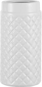 lot 5102 image: White Ceramic Vase for Flowers, White Ribbed Vase, Large Ceramic Vases, Modern Decorative Vases for Home Decor, Living Room, Office, Fireplace, Dining Table, 8 inches