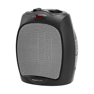 lot 5124 image: Basics 1500W Ceramic Personal Heater with Adjustable Thermostat Black