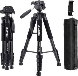 lot 5140 image: 74188cm Lightweight Camera Tripod Holder for DSLR SLR Camera, Portable Tall Tripod Stand with Carry Bag & Phone Holder Perfect for Video RecordingSelfiesLive StreamVlogging