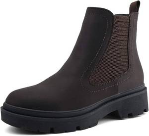 lot 5152 image: JABASIC Women Chelsea Boots Low Heel Elastic Ankle Boots (10,Army Green)