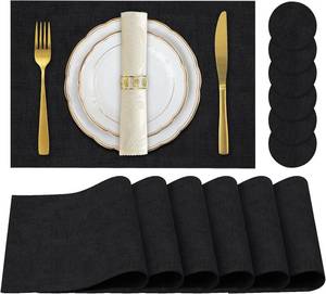 lot 5046 image: Faux Leather Placemats Set of 6,Heat Resistant Placemats for Dining Table, Easy Clean Non-Slip Place Mats, Waterproof Stain Resistant Wipeable Washable PU Table Mats, (Coffee)