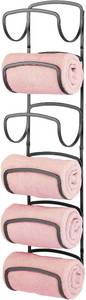 lot 5127 image: mDesign Steel Wall Mount Towel Storage Rack for Bathroom