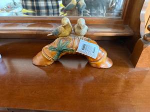 lot 1243 image: Vintage Birds Perched on Bamboo Figurine--FR