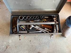 lot 1430 image: Craftsman Metal Tool Box w Mechanical Tools -- Gar