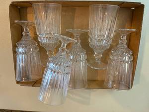 lot 1045 image: Fostoria Heritage Crystal Clear Stemware x6 pcs-BP