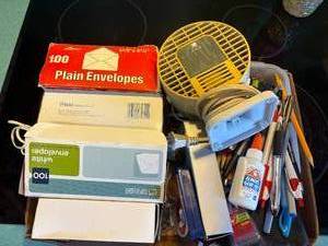 lot 1061 image: Envelopes, Pencils & Desk Fan--K