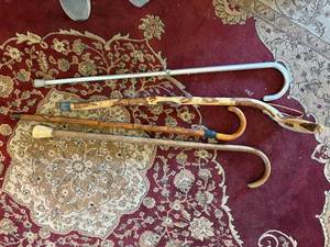 lot 1157 image: Canes x3 & Walking Stick--LR