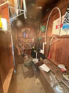 lot 1364 image: West Half of Garage Storage Space Items--Gar
