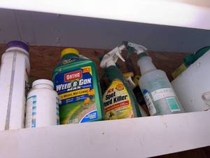 lot 1399 image: Top Shelf Miscellaneous  Yard & Garden Supplies (West Wall) -- Gar