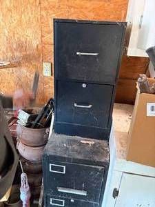 lot 1402 image: Two (2) Drawer File Cabinets x2 (file cabinets only) -- Gar