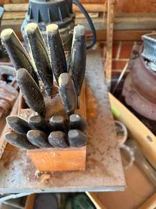 lot 1404 image: Stainless Steel Knife Block Set -- Gar