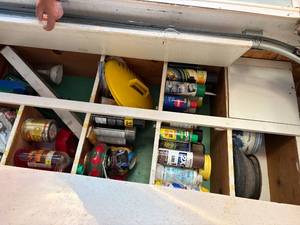 lot 1417 image: Miscellaneous Shop Cleaners & Garden Supplies (Contents of Cabinet) -- Gar
