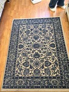 lot 1277 image: Blue Printed Area Rug 62 x 47--SBRM