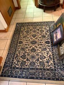 lot 1284 image: Blue Print Area Rug 63 x 48--DR