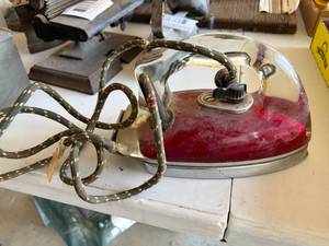 War Era Glass Pyrex Electric Red Iron--BP