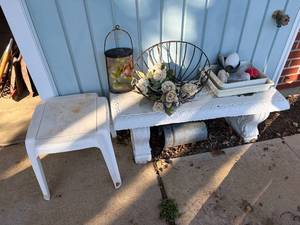 lot 1313 image: Concrete Bench & Yard Decor--OutF
