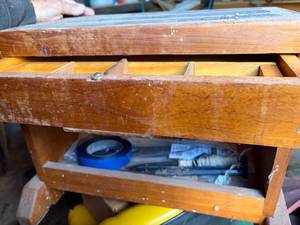 lot 1323 image: Wood Storage Step Stool--Shed