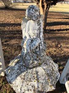 lot 1341 image: Bird Bath & Statue--Lawn