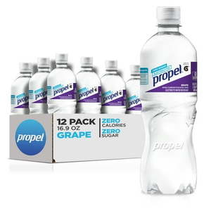 lot 1040 image: Propel WATER BEVERAGE WITH ELECTROLYTES & VITAMINS, GRAPE 16.9 Oz Bottles, 12 pk