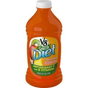 lot 1050 image: V8 SPLASH BEVERAGE DIET TROPICAL BLEND 64 OZ
