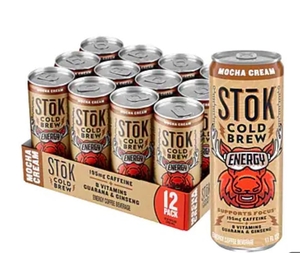 Stok Cold Brew Energy Mocha Cream, 12 pack
