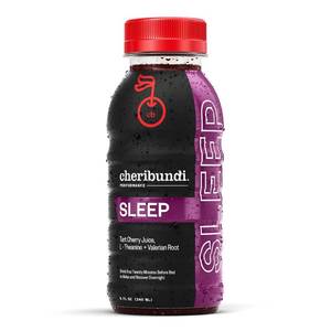 lot 1077 image: Cheribundi Tart Cherry Juice Sleep  Tart Cherry Juice with L-Theanine & Valerian Root  Athletes Recovery Drink  Promotes Restorative Sleep, Muscle Recovery & Boosts Performance  8 floz (12 Pack)