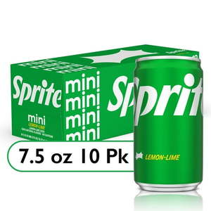 lot 1090 image: Sprite Lemon Lime Mini Soda Pop Soft Drink  7.5 fl oz  10 Pack Cans