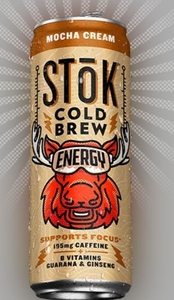 lot 1108 image: 12 pk SToK Mocha Cream Cold Brew Energy Drink 12 oz Cans