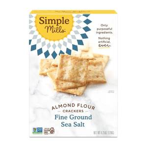 lot 1168 image: 2 PK SIMPLE MILLS ALMOND FLOUR CRACKERS, SEA SALT 4.25 OZ BOX